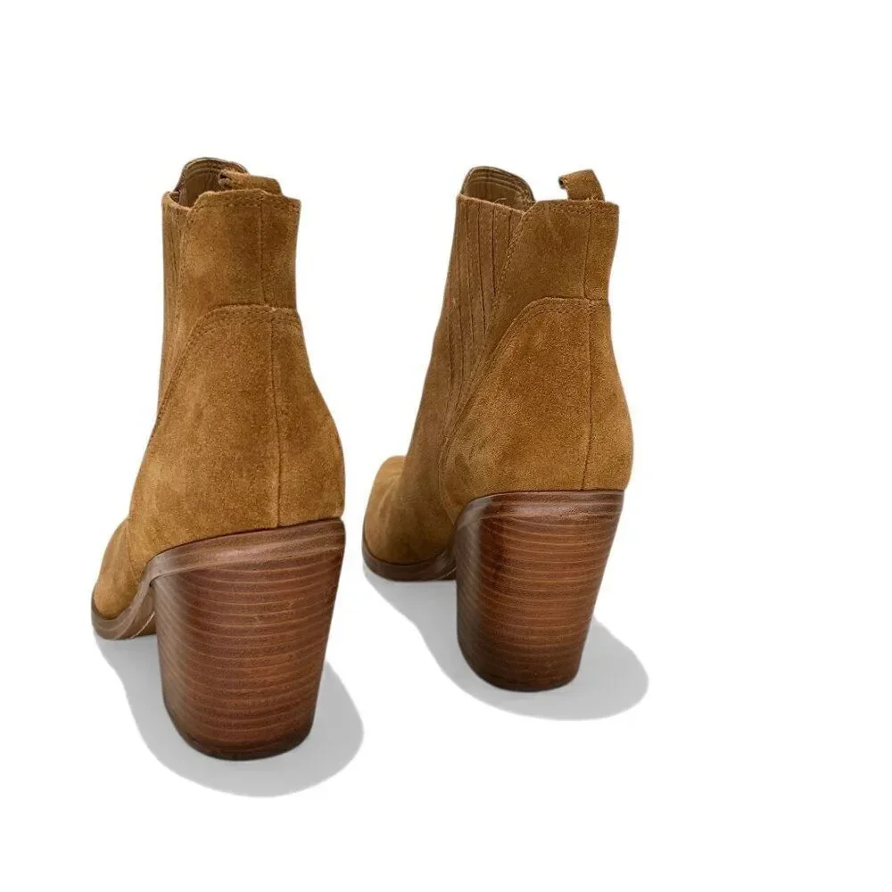 Marc Fisher LTD Gadri Leather Rhum Suede Pointed Toe Chelsea Boot Women’s 10